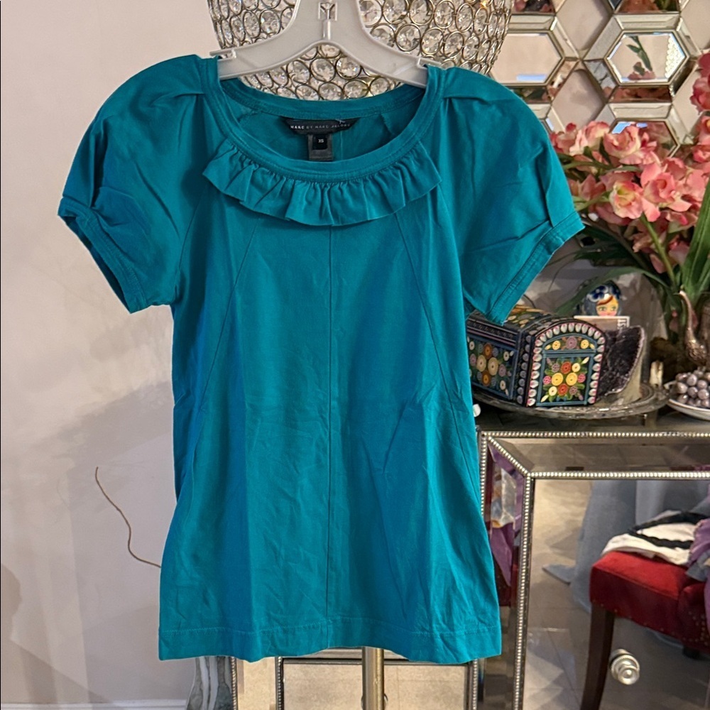 Marc By Marc Jacobs Teal Short Sleeve Top XS